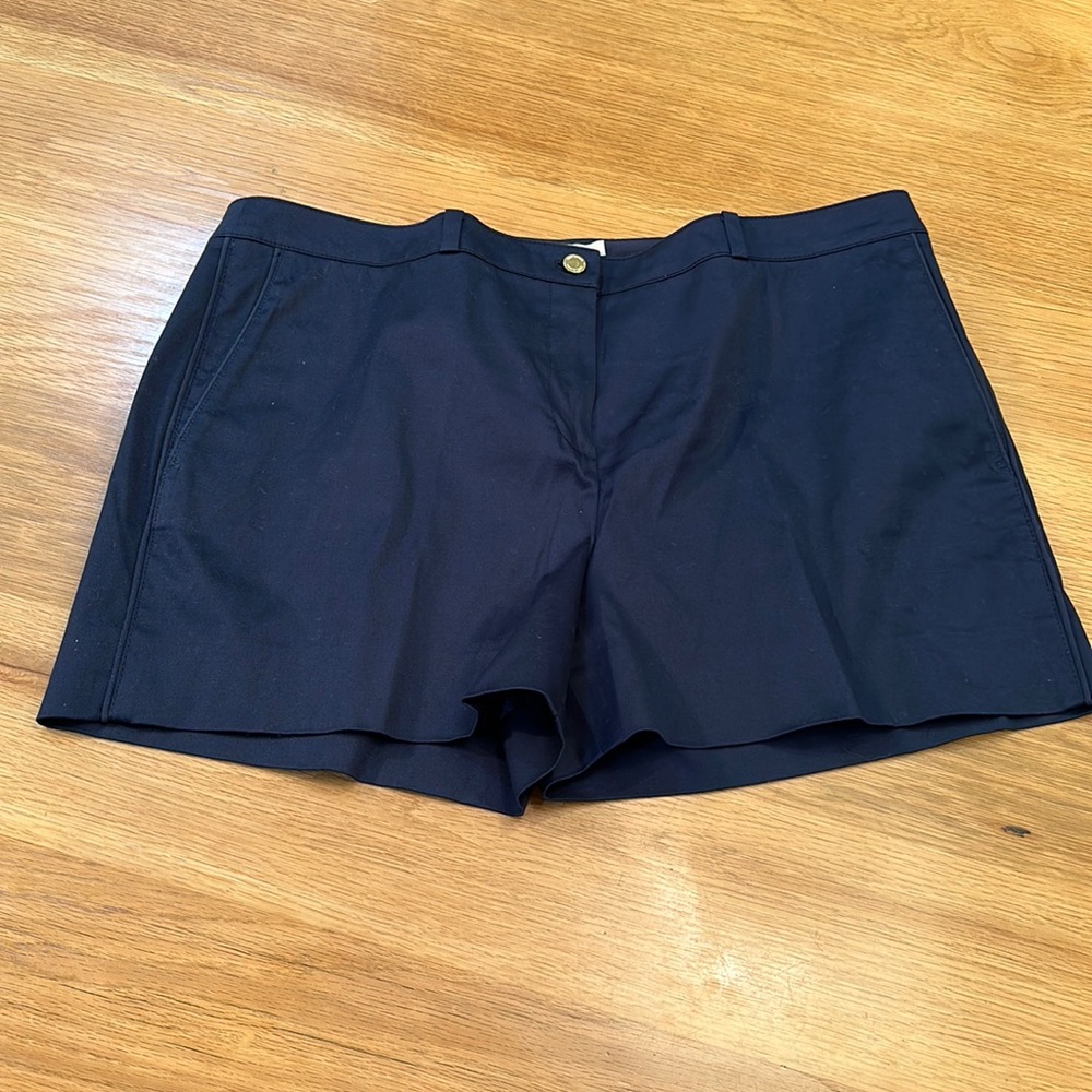 TORY BURCH ~Size 14 Classic Navy Dress Shorts Gold Hardware ~